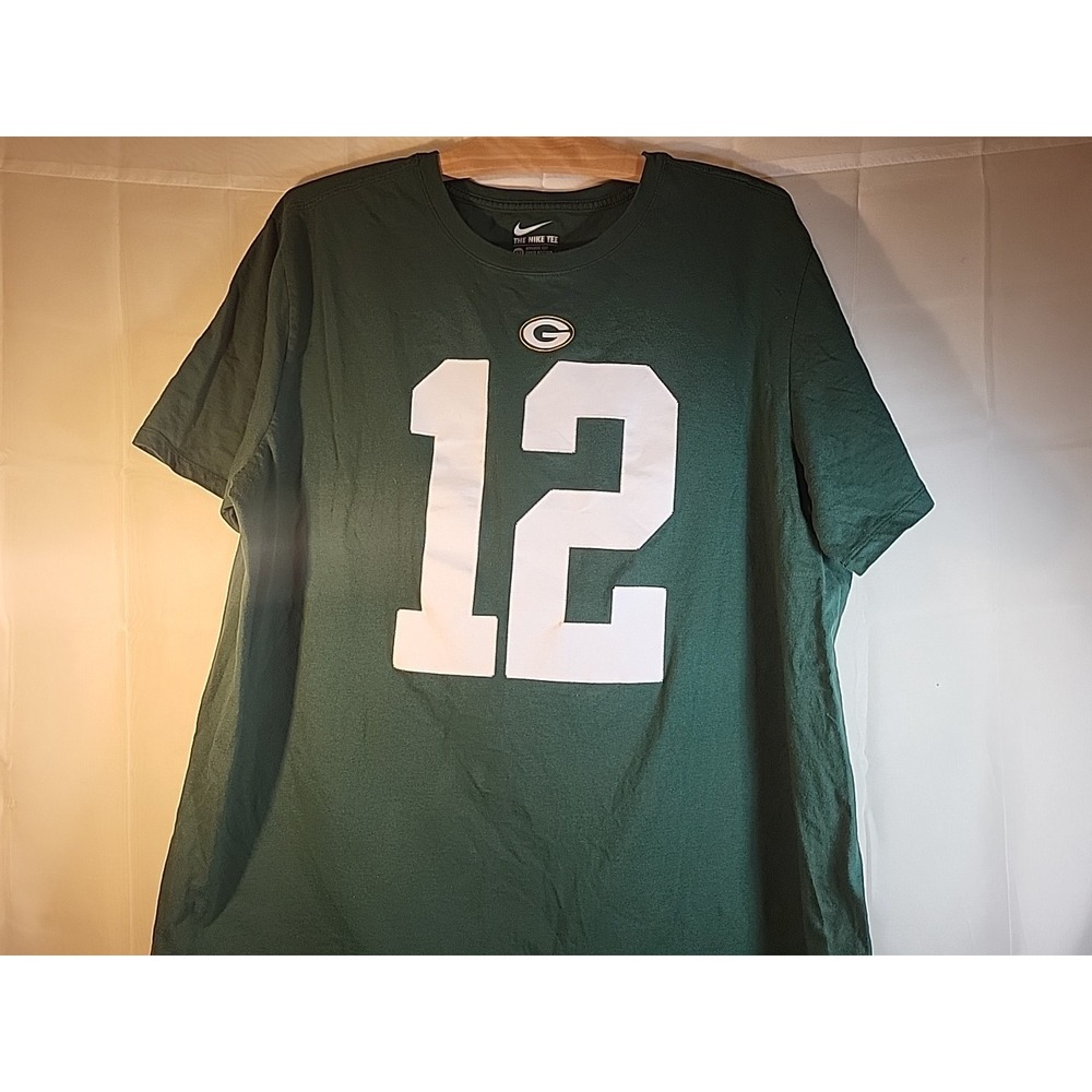 Green Bay Packers Aaron Rodgers #12 Stitched Nike T-Shirt, XXL - Picture 2 of 6